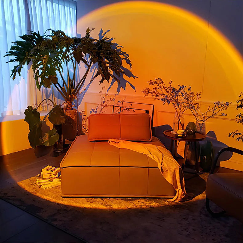 Sunset Lamp Projector USB Powered LED Rainbow Romantic Night Light Neon Atmosphere Home Decoration Photography Light Room Decor